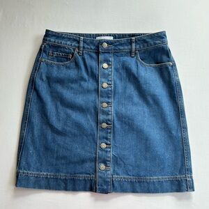 LOFT Blue Silver Mini Pencil Skirt Casual